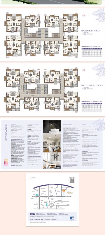 Floor Plan in 3 BHK Apartment at Vision Arsha, Tellapur – for Sale
