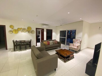 Living Room in 4 BHK Apartment at Prestige High Fields, Gachibowli – for Rent