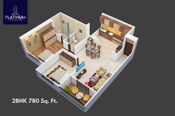 Floor Plan in 2 BHK Builder Floor at Dalecon Elite Platinum, Lohegaon – for Sale