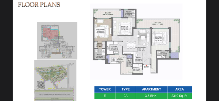 Floor Plan, m3m-mansion 3 Bedroom 2080 Sq.Ft. Apartment In Sector 113 Gurgaon 8112129