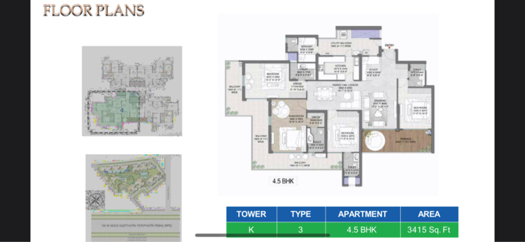 Floor Plan, m3m-mansion 3 Bedroom 2080 Sq.Ft. Apartment In Sector 113 Gurgaon 8112129