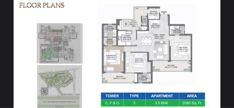 Floor Plan, m3m-mansion 3 Bedroom 2080 Sq.Ft. Apartment In Sector 113 Gurgaon 8112129