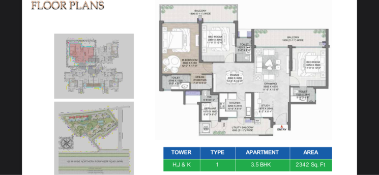 Floor Plan, m3m-mansion 3 Bedroom 2080 Sq.Ft. Apartment In Sector 113 Gurgaon 8112129