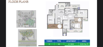 Floor Plan in 3 BHK Apartment at M3M Mansion, Sector 113 – for Sale