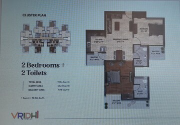 Floor Plan in 2.5 BHK Apartment at VIctoryone Amara, Sector 16 Greater Noida – for Sale