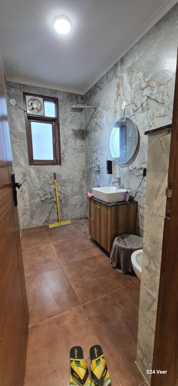 Bathroom in 3 BHK Builder Floor at Chattarpur – for Rent