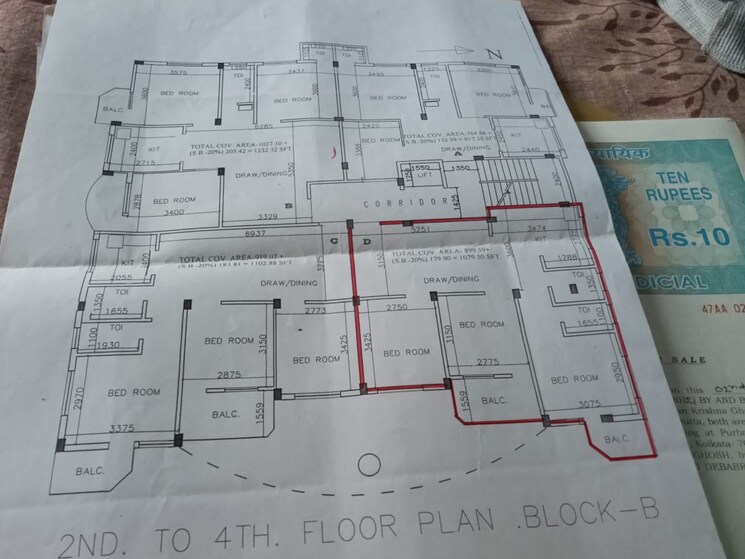Floor Plan, sodepur 3 Bedroom 1080 Sq.Ft. Apartment In Sodepur Kolkata 8115631