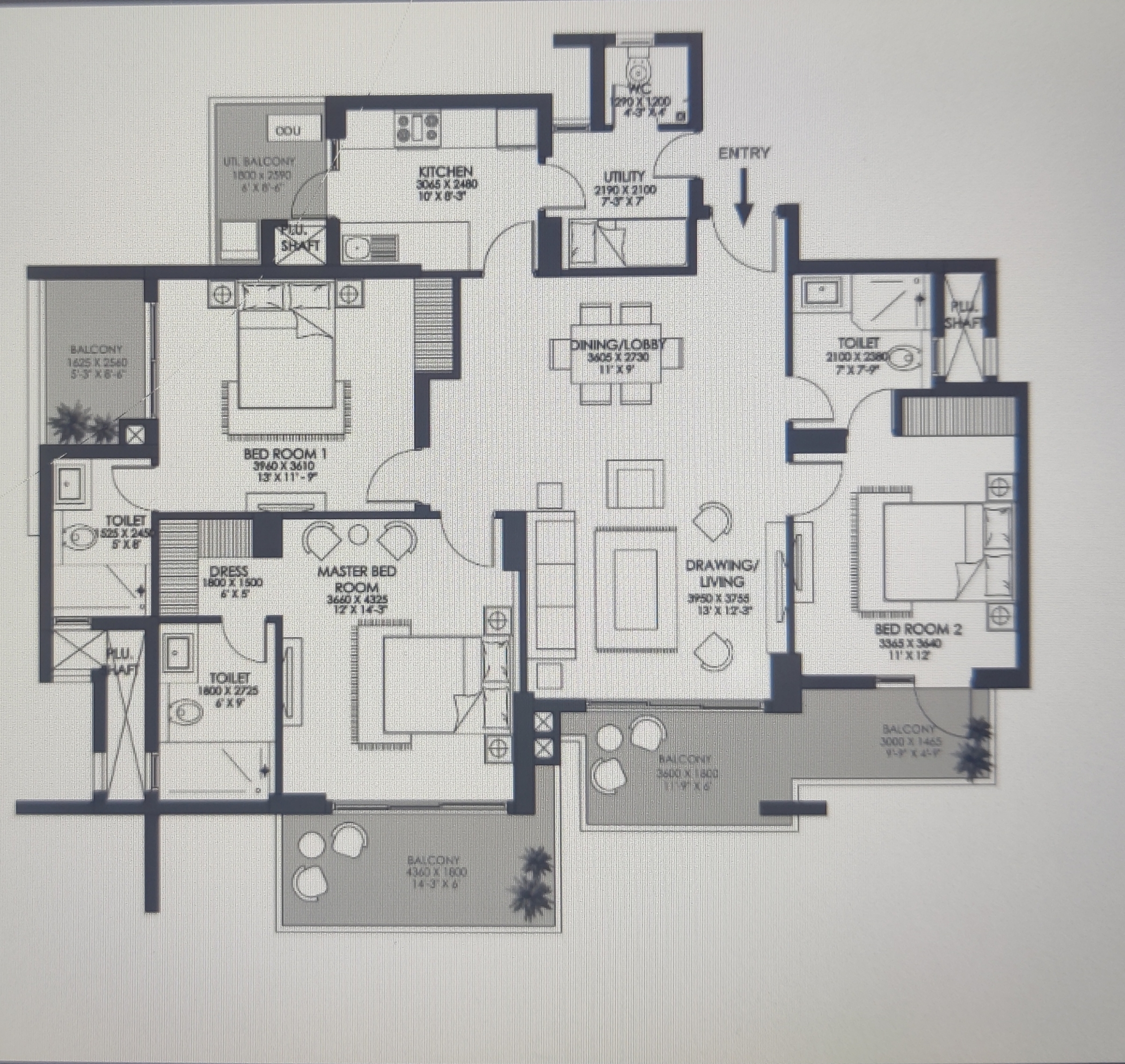 3.5 BHK + Pooja Room,Servant Room Apartment For Sale in Godrej Meridien