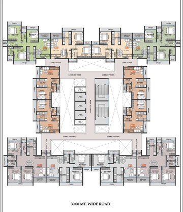 Floor Plan in 2 BHK Apartment at Millennium Flora, New Panvel Sector 17 – for Sale