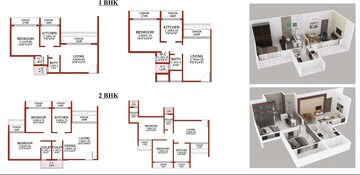 Floor Plan in 1 BHK Apartment at Juhi Niharika Absolute, Sector 39 Kharghar – for Sale