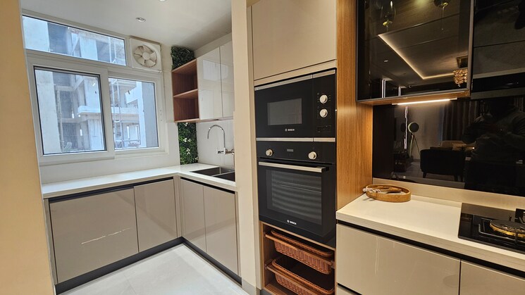 Kitchen, urban-the-zirk 3 Bedroom 1750 Sq.Ft. Apartment In Nabha Zirakpur 8119385