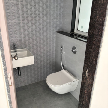 Bathroom in 2 BHK Apartment at Ashar Axis, Subhash Nagar – for Rent