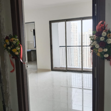 Living Room in 1 BHK Apartment at Runwal Eirene Phase 2, Majiwada – for Rent