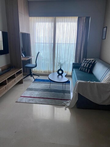 Living Room in 1 BHK Apartment at Aurum Q Residences, Ghansoli – for Rent