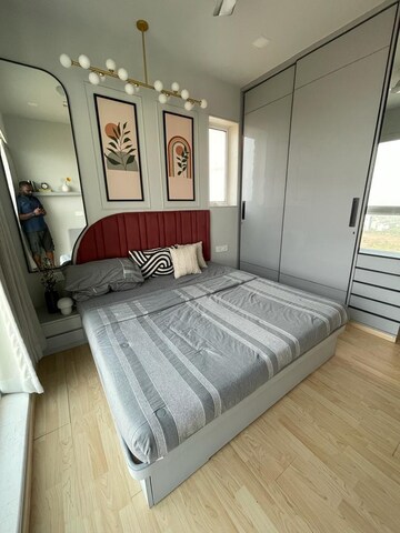 Bedroom in 1 BHK Apartment at Aurum Q Residences, Ghansoli – for Rent