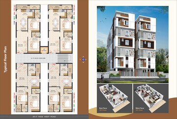 Floor Plan in 3 BHK Apartment at Mahatma Gandhi Inner Ring Road – for Sale