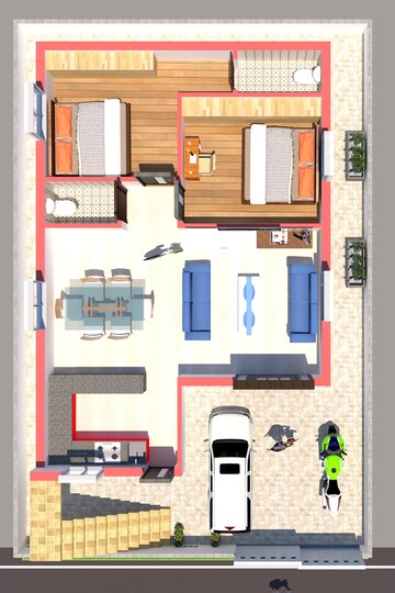 Floor Plan in 2 BHK Independent House at Keesara – for Sale
