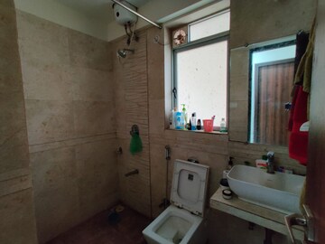 Bathroom in 2 BHK Apartment at Group Seven Rushi Heights, Goregaon East – for Rent