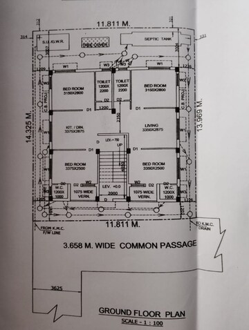 Floor Plan in 2 BHK Apartment at Behala Chowrasta – for Sale
