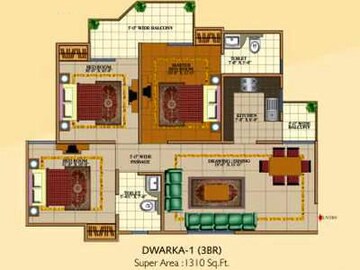 Master Plan in 3 BHK Apartment at Gulmohur Garden, Raj Nagar Extension – for Sale