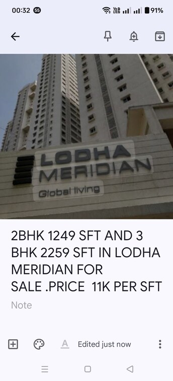 3 BHK Apartment For Resale in Lodha Meridian Kukatpally Hyderabad  8125130