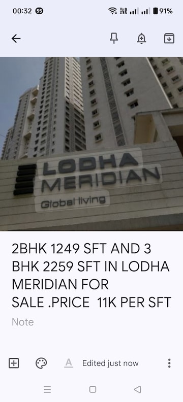 3 BHK Apartment For Resale in Lodha Meridian Kukatpally Hyderabad  8125130