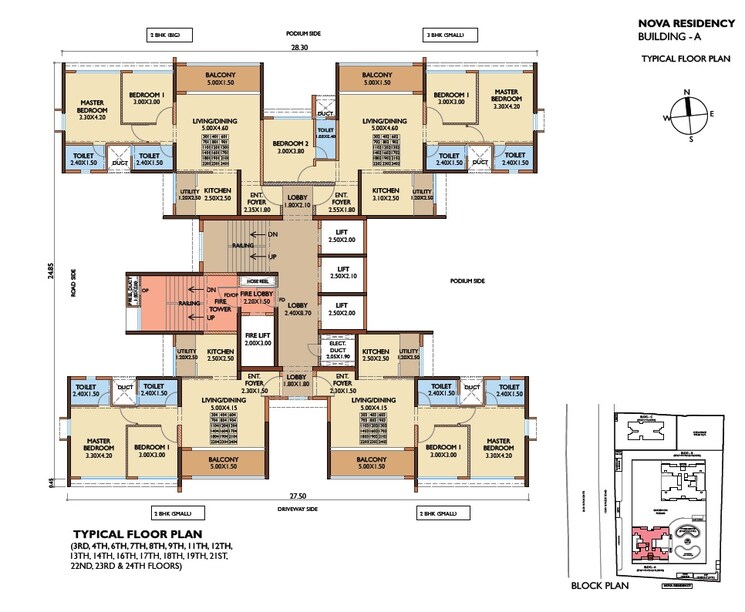 Floor Plan, magarpatta-nova 2 Bedroom 807 Sq.Ft. Apartment In Mundhwa Pune 8125152