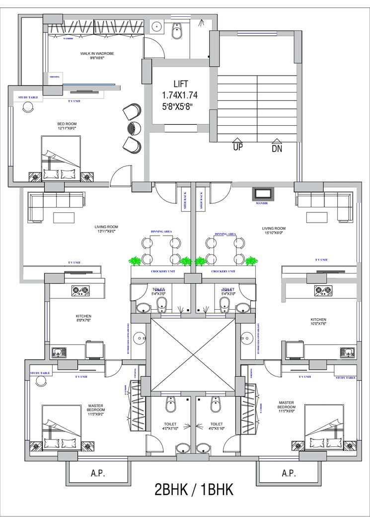 Floor Plan, sahyadri-classic 1 Bedroom 350 Sq.Ft. Builder Floor In Palghar Palghar 8125266