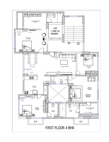Floor Plan in 1 BHK Builder Floor at Sahyadri Classic, Palghar – for Sale