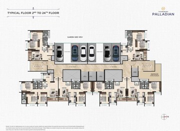 Floor Plan in 2 BHK Apartment at Tharwani Palladian, Kharghar – for Sale