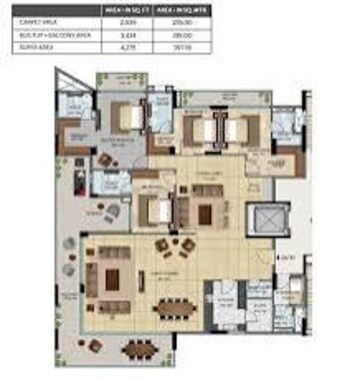 3.5 BHK Apartment For Resale in Shalimar One World Belvedere Court 3 Gomti Nagar Lucknow  8129121