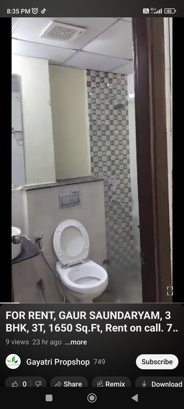 Bathroom in 3 BHK Apartment at Gaur Saundaryam, Tech Zone 4 Greater Noida – for Rent