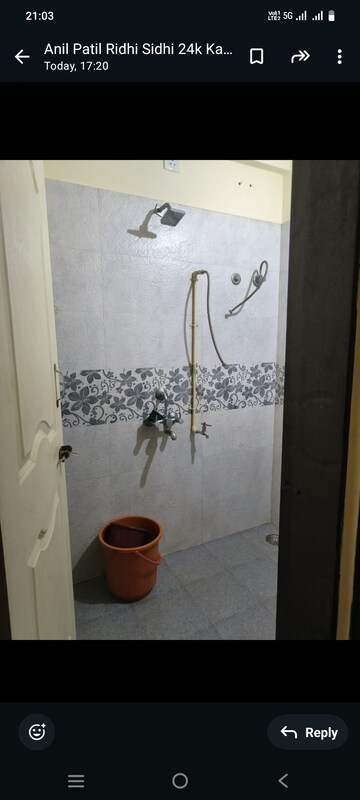 Bathroom in 1 BHK Apartment at Nemichand Hridya Siddhi, Wakad – for Rent