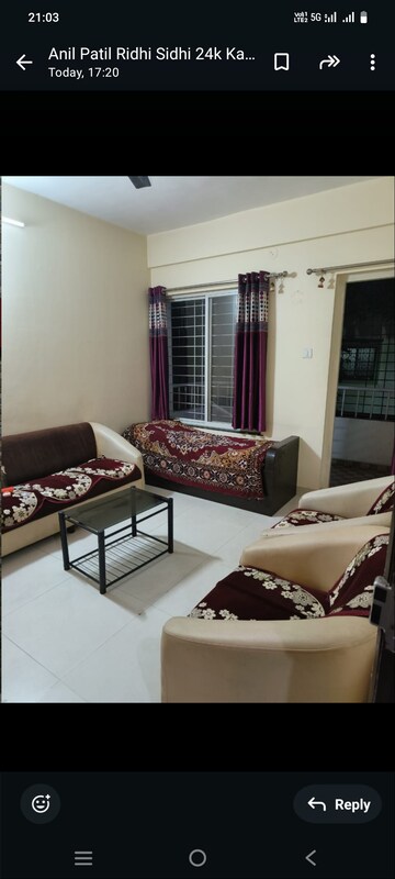 Living Room in 1 BHK Apartment at Nemichand Hridya Siddhi, Wakad – for Rent