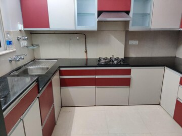 Kitchen in 3 BHK Apartment at Hiranandani Meadows, Manpada – for Rent