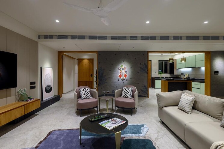 Living Room, kolte-patil-24k-glitterati 4 Bedroom 2745 Sq.Ft. Apartment In Pimple Nilakh Pune 8129684