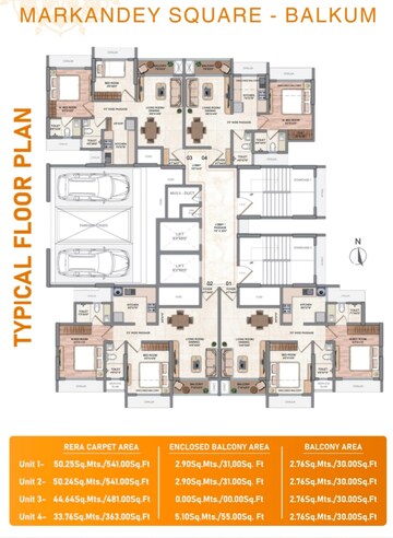 Floor Plan in 2 BHK Apartment at Aarti Markandey Square, Balkum Pada – for Sale
