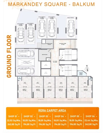 Floor Plan in 2 BHK Apartment at Aarti Markandey Square, Balkum Pada – for Sale
