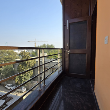 Balcony in 1 RK Builder Floor at Palm Residency Chhatarpur, Rajpur Khurd Extension – for Rent