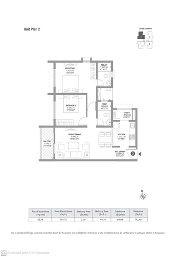 Floor Plan in 2 BHK Apartment at K Raheja Sterling, Mohammadwadi – for Sale