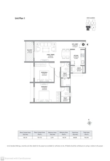 Floor Plan in 2 BHK Apartment at K Raheja Sterling, Mohammadwadi – for Sale