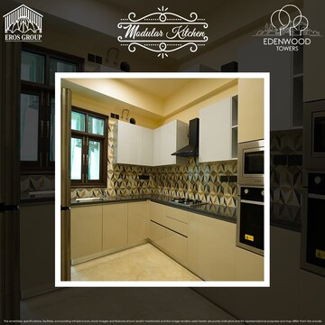 Kitchen in 4 BHK Apartment at Eros Edenwood Towers, Lakkarpur – for Sale