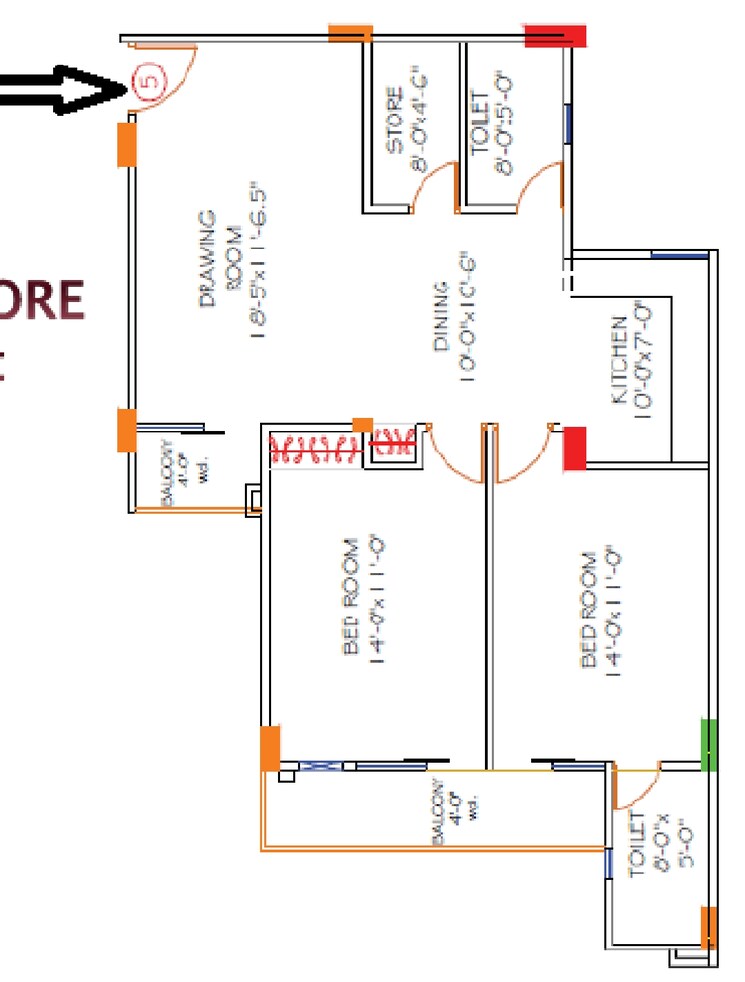 Floor Plan, ratan-galaxy 2.5 Bedroom 1294 Sq.Ft. Apartment In Vrindavan Yojna Lucknow 8131470