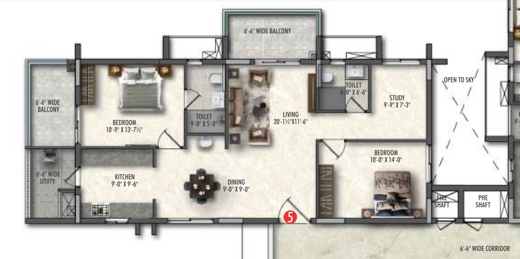 2.5 BHK + Pooja Room Apartment For Sale in Greenspace Celestial