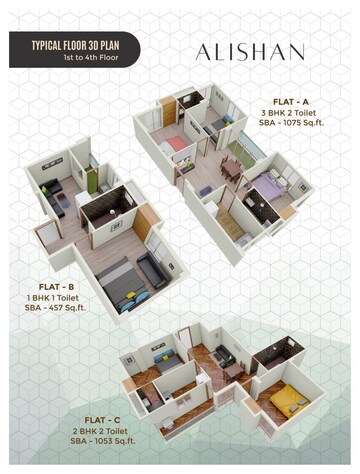 Floor Plan in 3 BHK Apartment at Behala Chowrasta – for Sale