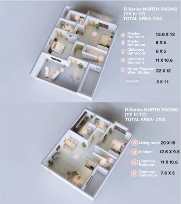 Floor Plan in 3 BHK Apartment at East North Nash Ville, Chandapura Anekal Road – for Sale