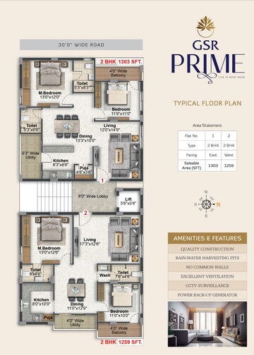 Floor Plan in 2 BHK Apartment at Warangal Gpo – for Sale