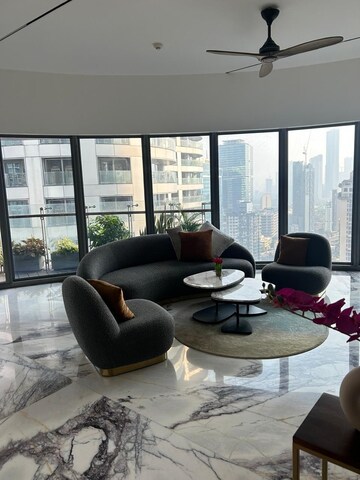 Living Room in 3 BHK Apartment at Lodha The World Towers World One Tier 2, Worli – for Rent