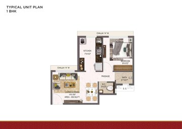 Floor Plan in 1 BHK Apartment at Today Mangalam, Kharghar – for Sale