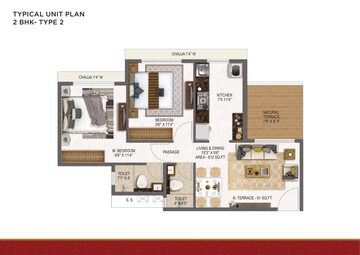 Floor Plan in 1 BHK Apartment at Today Mangalam, Kharghar – for Sale